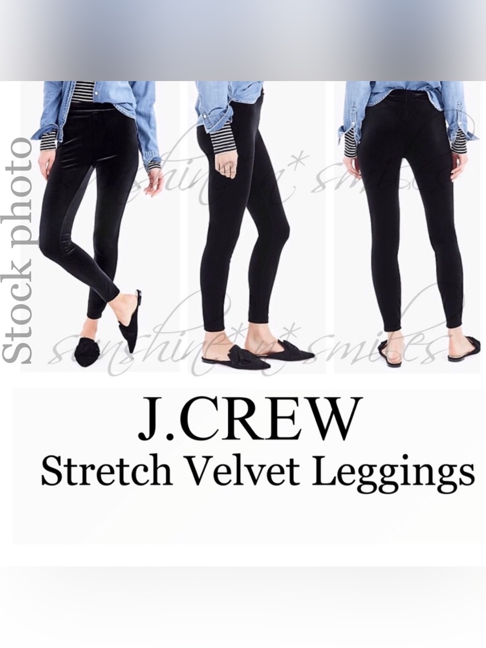 J.CREW Holiday STRETCH BLACK VELVET LEGGINGS Slim Fit Pants size Extra Small
